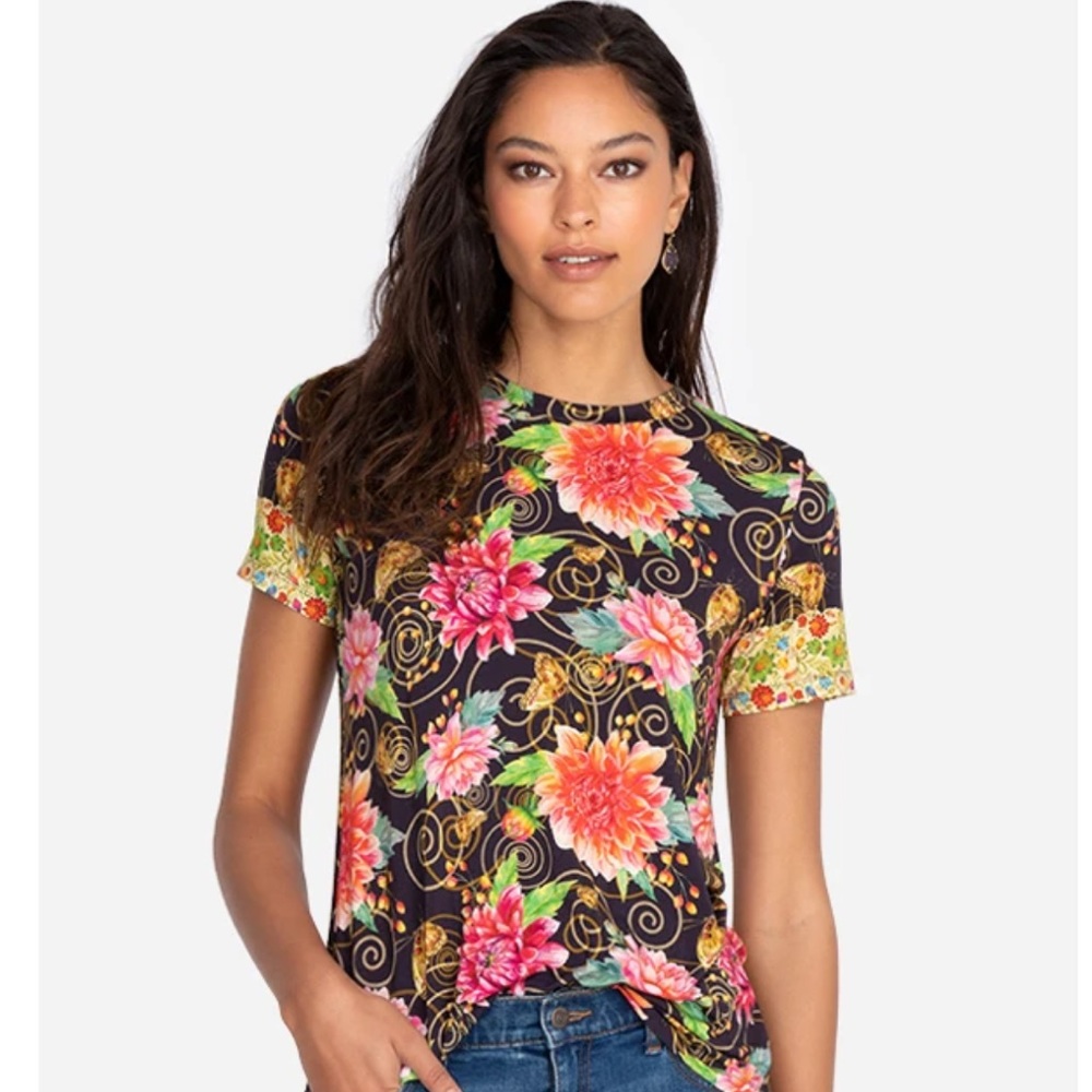 NWT JOHNNY WAS Uptown Favorite SS Crewneck Tee Oversized XXS (fits like Small)